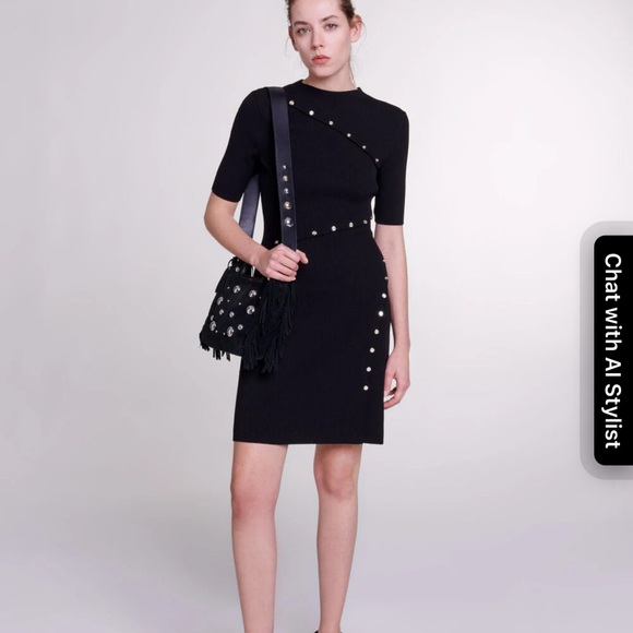 Maje Dress In Ribbed Knit - Picture 2 of 9